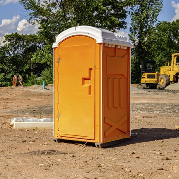 how often are the porta potties cleaned and serviced during a rental period in Kenton